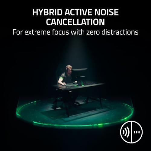 Razer BlackShark V3 Pro Wireless ANC Gaming Headset for PC  Full Band Mic   50mm Drivers   2 4 GHz  Bluetooth  USB  3 5mm   Works with Mac  PS5  Nintendo Switch  Smartphone   70 Hr Battery   Black