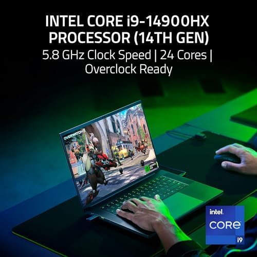 Razer Blade 16 Laptop para juegos: NVIDIA GeForce RTX 4080 - CPU Intel Core i9-14900HX de 14ª generación - Pantalla OLED QHD+ de 16" a 240Hz - 32GB de RAM - SSD de 1TB - Windows 11 - Chroma RGB - Snap