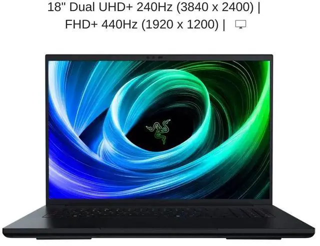 Razer Blade 18  2025  Black  18" Dual UHD  240Hz / FHD  440Hz  2 1 GHz Ultra 9 275HX   RTX 5090  96 GB DDR5 RAM  4 TB PCIe SSD  Windows 11 Home