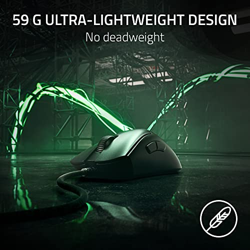 Razer DeathAdder V3 Mouse para juegos con cable: 2.08 oz ultra ligero - Sensor óptico Focus Pro 30K - Interruptores ópticos rápidos Gen-3-8K Hz HyperPolling-6 botones programables -Ergonómico - Cable