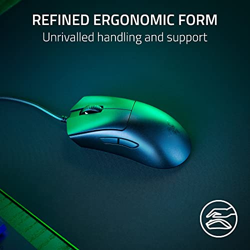Razer DeathAdder V3 Mouse para juegos con cable: 2.08 oz ultra ligero - Sensor óptico Focus Pro 30K - Interruptores ópticos rápidos Gen-3-8K Hz HyperPolling-6 botones programables -Ergonómico - Cable
