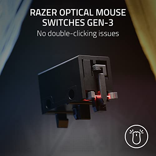 Razer DeathAdder V3 Mouse para juegos con cable: 2.08 oz ultra ligero - Sensor óptico Focus Pro 30K - Interruptores ópticos rápidos Gen-3-8K Hz HyperPolling-6 botones programables -Ergonómico - Cable