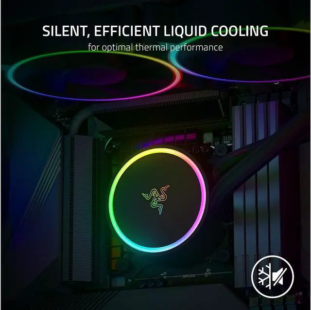 Razer Hanbo Chroma RGB AIO Liquid Cooler 240MM (ARGB Pump Cap), Intel LGA 1851/1700/1200 & AMD AM4 Compatible
