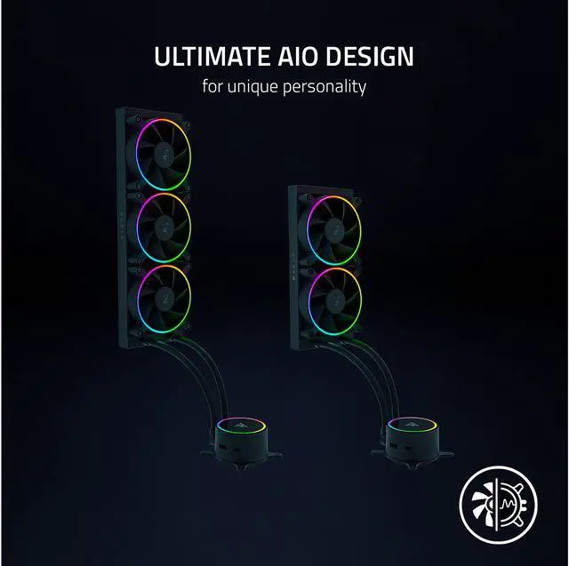 Razer Hanbo Chroma RGB AIO Liquid Cooler 240MM (ARGB Pump Cap), Intel LGA 1851/1700/1200 & AMD AM4 Compatible