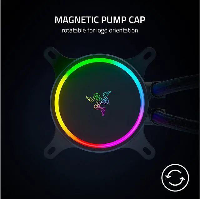 Razer Hanbo Chroma RGB AIO Liquid Cooler 240MM (ARGB Pump Cap), Intel LGA 1851/1700/1200 & AMD AM4 Compatible