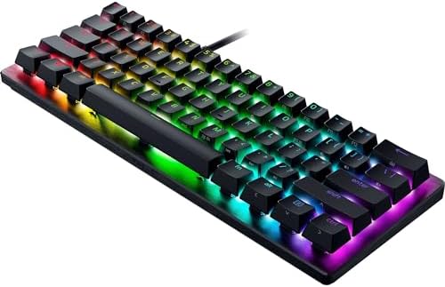 Razer Huntsman V3 Pro Esports Gaming Keyboard  Analog Optical Switches   Razer Snap Tap   Rapid Trigger   Adjustable Actuation   Media Keys & Dial   Doubleshot PBT Keycaps   Wrist Rest   Black