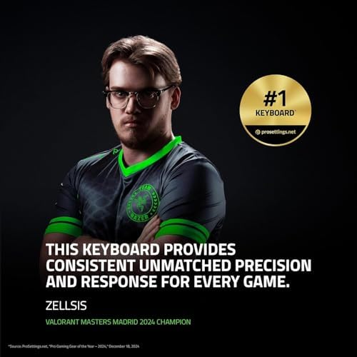 Razer Huntsman V3 Pro Esports Gaming Keyboard  Analog Optical Switches   Razer Snap Tap   Rapid Trigger   Adjustable Actuation   Media Keys & Dial   Doubleshot PBT Keycaps   Wrist Rest   Black