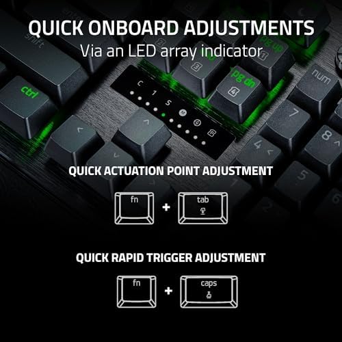 Razer Huntsman V3 Pro Esports Gaming Keyboard  Analog Optical Switches   Razer Snap Tap   Rapid Trigger   Adjustable Actuation   Media Keys & Dial   Doubleshot PBT Keycaps   Wrist Rest   Black