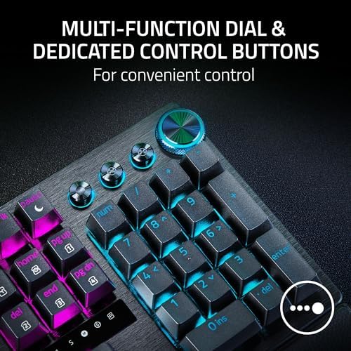 Razer Huntsman V3 Pro Esports Gaming Keyboard  Analog Optical Switches   Razer Snap Tap   Rapid Trigger   Adjustable Actuation   Media Keys & Dial   Doubleshot PBT Keycaps   Wrist Rest   Black