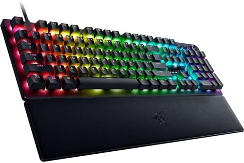 Razer Huntsman V3 Pro Esports Gaming Keyboard  Analog Optical Switches   Razer Snap Tap   Rapid Trigger   Adjustable Actuation   Media Keys & Dial   Doubleshot PBT Keycaps   Wrist Rest   Black