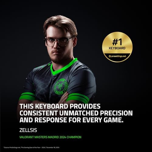 Razer Huntsman V3 Pro Esports Gaming Keyboard  Analog Optical Switches   Razer Snap Tap   Rapid Trigger   Adjustable Actuation   Media Keys & Dial   Doubleshot PBT Keycaps   Wrist Rest   Black