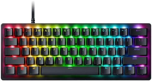 Razer Huntsman V3 Pro Esports Gaming Keyboard  Analog Optical Switches   Razer Snap Tap   Rapid Trigger   Adjustable Actuation   Media Keys & Dial   Doubleshot PBT Keycaps   Wrist Rest   Black