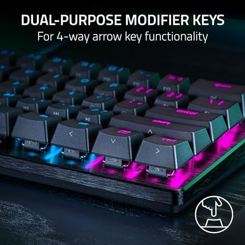 Razer Huntsman V3 Pro Esports Gaming Keyboard  Analog Optical Switches   Razer Snap Tap   Rapid Trigger   Adjustable Actuation   Media Keys & Dial   Doubleshot PBT Keycaps   Wrist Rest   Black
