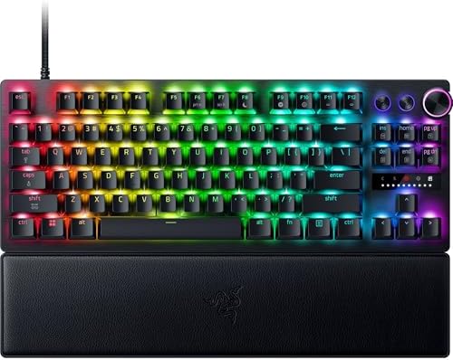 Razer Huntsman V3 Pro TKL 8KHz Esports Gaming Keyboard  Analog Optical Switches Gen 2 8000 Hz Polling Snap Tap   Rapid Trigger   Adjustable Actuation   Media Controls   PBT Keycaps   Black
