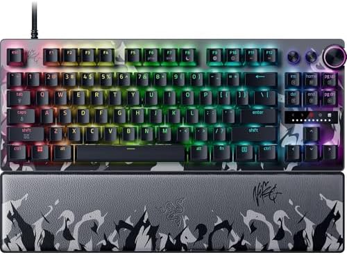 Razer Huntsman V3 Pro TKL 8KHz Esports Gaming Keyboard  Analog Optical Switches Gen 2 8000 Hz Polling Snap Tap   Rapid Trigger   Adjustable Actuation   Media Controls   PBT Keycaps   Black