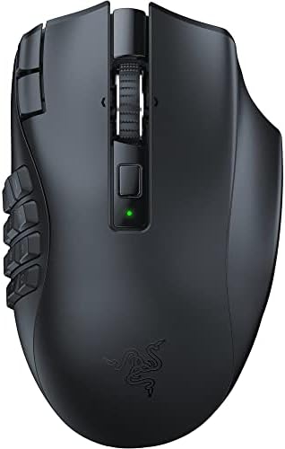 Razer Naga V2 HyperSpeed Wireless MMO Gaming Mouse  19 Programmable Buttons   HyperScroll Technology   Focus Pro 30K Optical Sensor   Mechanical Mouse Switches Gen 2   Up to 400 Hr Battery Life