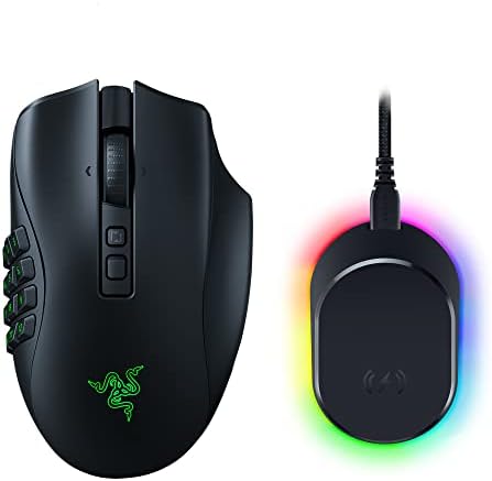Razer Naga V2 HyperSpeed Wireless MMO Gaming Mouse  19 Programmable Buttons   HyperScroll Technology   Focus Pro 30K Optical Sensor   Mechanical Mouse Switches Gen 2   Up to 400 Hr Battery Life