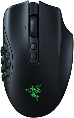 Razer Naga V2 HyperSpeed Wireless MMO Gaming Mouse  19 Programmable Buttons   HyperScroll Technology   Focus Pro 30K Optical Sensor   Mechanical Mouse Switches Gen 2   Up to 400 Hr Battery Life