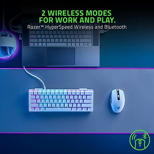 Razer Orochi V2 Wireless Gaming Mouse   Ultra Lightweight & Portable  Bluetooth & 2 4Ghz Wireless Connectivity  18K DPI  Up to 950hrs Battery Life  Compatible with PC & Mac   White