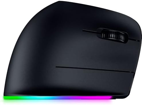 Razer Pro Click V2 Vertical Wireless Mouse  6 Button Ergonomic Design   One Click AI Prompt   Supports Windows & Mac   Multi Device Connectivity via 2 4GHz  Bluetooth  or USB C Wired Mode   Chroma RGB