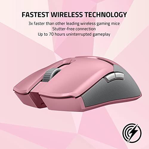 Razer Viper Ultimate Lightweight Wireless Gaming Mouse & RGB Charging Dock  Hyperspeed Wireless Technology   20K DPI Optical Sensor   78g   Optical Mouse Switch   70 Hr Battery   Quartz Pink