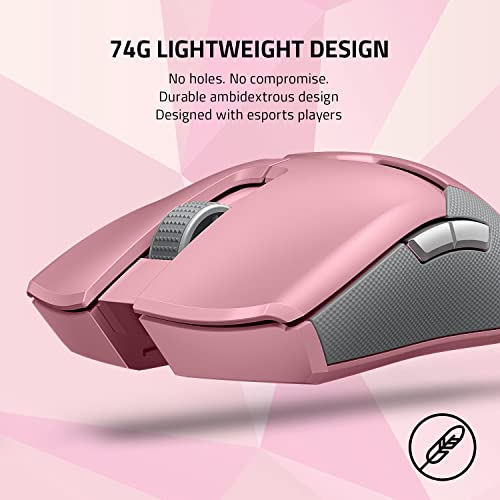 Razer Viper Ultimate Lightweight Wireless Gaming Mouse & RGB Charging Dock  Hyperspeed Wireless Technology   20K DPI Optical Sensor   78g   Optical Mouse Switch   70 Hr Battery   Quartz Pink