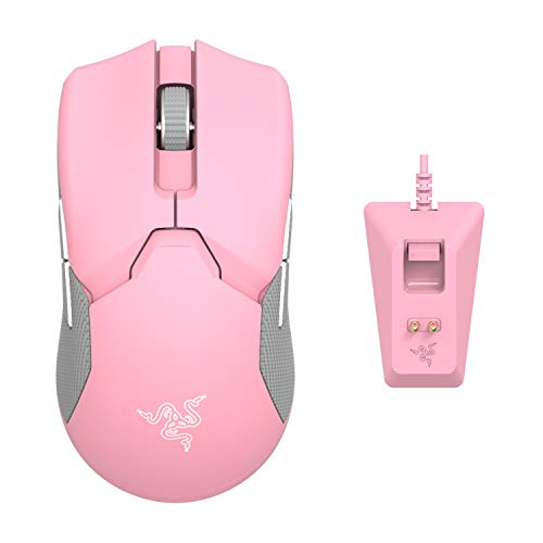 Razer Viper Ultimate Lightweight Wireless Gaming Mouse & RGB Charging Dock  Hyperspeed Wireless Technology   20K DPI Optical Sensor   78g   Optical Mouse Switch   70 Hr Battery   Quartz Pink