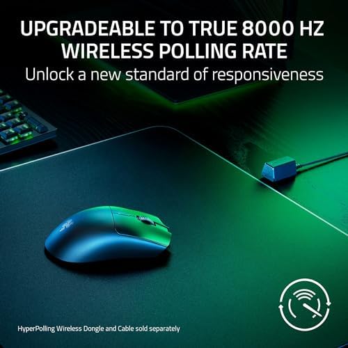 Razer Viper V3 HyperSpeed Wireless Esports Gaming Mouse  82g Lightweight   Up to 280 Hr Battery   30K DPI Optical Sensor   Gen 2 Mechanical Switches   8 Programmable Controls   Classic Black