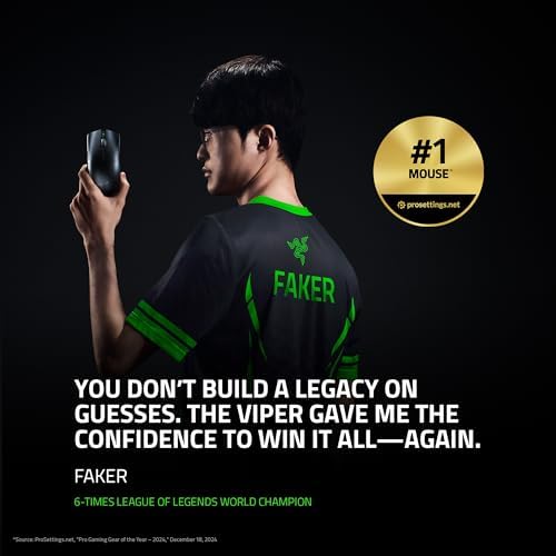 Razer Viper V3 Pro Wireless Esports Gaming Mouse  Symmetrical   54g Lightweight   8K Polling   35K DPI Optical Sensor   Gen3 Optical Switches   8 Programmable Buttons   95 Hr Battery   Black