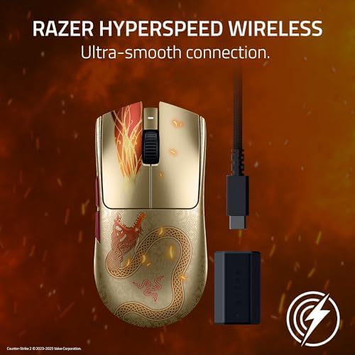 Razer Viper V3 Pro Wireless Esports Gaming Mouse  Symmetrical   54g   8K Polling   35K DPI Optical Sensor   Gen3 Optical Switches   8 Programmable Controls   95 Hr Battery   Counter Strike 2 Edition