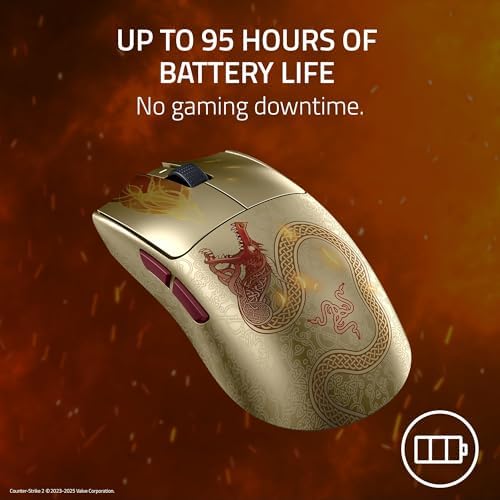 Razer Viper V3 Pro Wireless Esports Gaming Mouse  Symmetrical   54g   8K Polling   35K DPI Optical Sensor   Gen3 Optical Switches   8 Programmable Controls   95 Hr Battery   Counter Strike 2 Edition