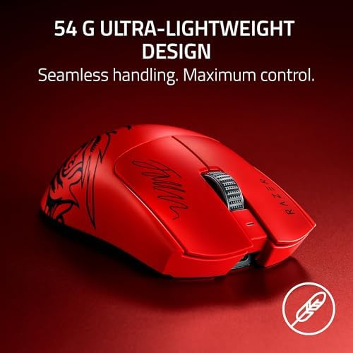 Razer Viper V3 Pro Wireless Esports Gaming Mouse  Symmetrical   54g Lightweight   8K Polling   35K DPI Optical Sensor   Gen3 Optical Switches   8 Programmable Controls   95 Hr Battery   Faker Edition