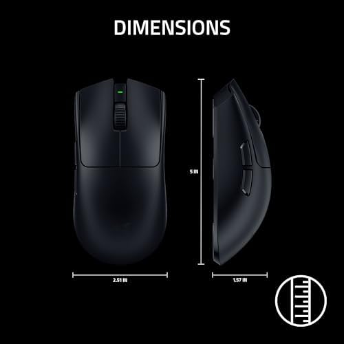 Razer Viper V3 Pro Wireless Esports Gaming Mouse  Symmetrical   54g Lightweight   8K Polling   35K DPI Optical Sensor   Gen3 Optical Switches   8 Programmable Buttons   95 Hr Battery   Black
