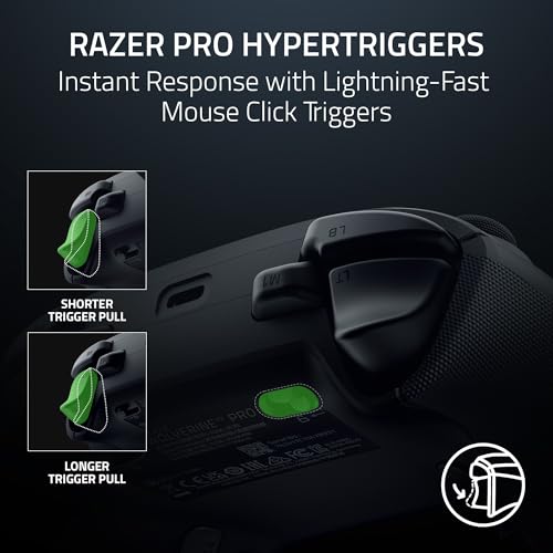 Razer Wolverine V3 Pro Wireless Gaming Controller: Licensed for Xbox Series X|S, Xbox One, Windows PC - 6 Remappable Buttons - Fast Triggers - Customizable Thumbsticks - Wired Tournament Mode - Black