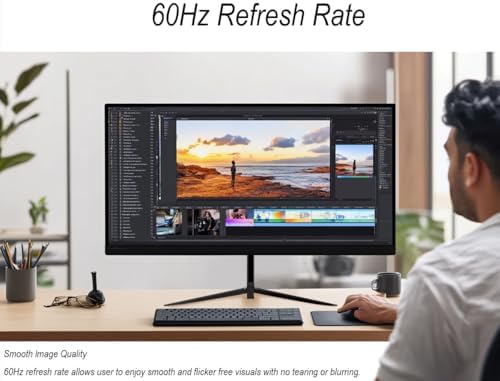 Real HD 32 Inch FHD 1080P CCTV Security Monitor  Thin LED Screen Computer Monitor  60Hz Refresh Rate with HDMI VGA BNC and Audio  Compatible with 4K  for Surveillance NVR/DVR System