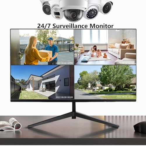 Real HD 32 Inch FHD 1080P CCTV Security Monitor  Thin LED Screen Computer Monitor  60Hz Refresh Rate with HDMI VGA BNC and Audio  Compatible with 4K  for Surveillance NVR/DVR System