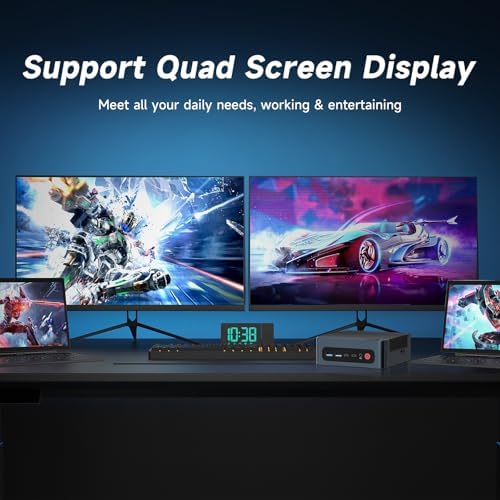 Reatan A8 Mini Gaming PC AMD Oculink Ryzen 7 8745HS 8C/16T up to 4 9GHz   32GB DDR5 5600MHz 1TB PCle4 0 SSD Radeon 780M Mini Desktop Computer  Quad Display Dual 2 5G LAN & Wi Fi 6E & BT5 2 Mini PC