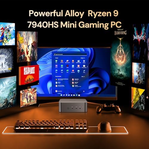 Reatan A8 Mini Gaming PC AMD Oculink Ryzen 7 8745HS 8C/16T up to 4 9GHz   32GB DDR5 5600MHz 1TB PCle4 0 SSD Radeon 780M Mini Desktop Computer  Quad Display Dual 2 5G LAN & Wi Fi 6E & BT5 2 Mini PC