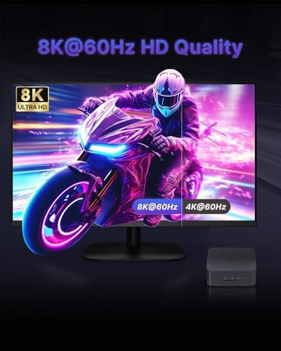 Reatan A8 Mini Gaming PC AMD Oculink Ryzen 7 8745HS 8C/16T up to 4 9GHz   32GB DDR5 5600MHz 1TB PCle4 0 SSD Radeon 780M Mini Desktop Computer  Quad Display Dual 2 5G LAN & Wi Fi 6E & BT5 2 Mini PC