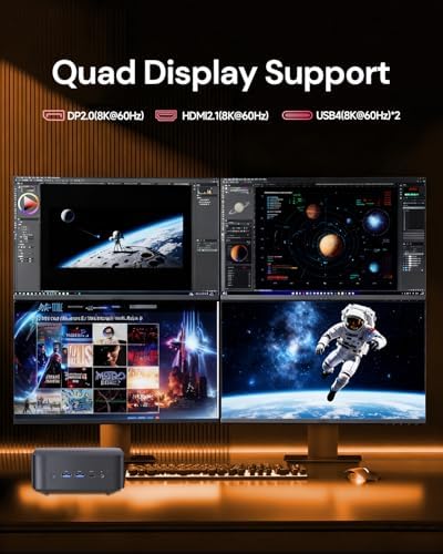 Reatan Alloy 9 Mini Gaming PC AI AMD Ryzen 9 7940HS up to 5 2GHz  32GB DDR5 1TB SSD 5600 MHz RAM  Desktop Mini Computers Radeon 780M Graphics Quad Display 2 5G LAN 2xHDMI 2 1 8K USB 4 0 Wi Fi 6E/BT5 3