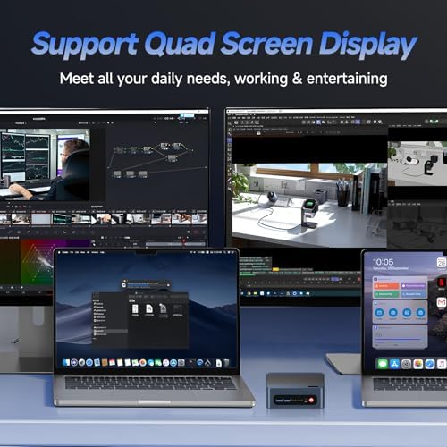 Reatan Alloy 9 Mini Gaming PC AI AMD Ryzen 9 7940HS up to 5 2GHz  32GB DDR5 1TB SSD 5600 MHz RAM  Desktop Mini Computers Radeon 780M Graphics Quad Display 2 5G LAN 2xHDMI 2 1 8K USB 4 0 Wi Fi 6E/BT5 3