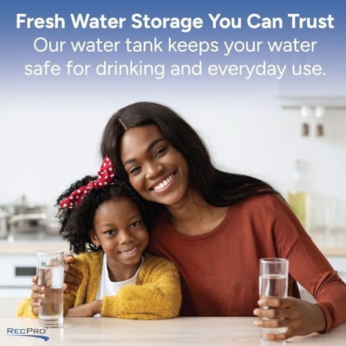 RecPro RV Fresh Water Tank 16 Gallon for Drinking and Potable Water   24 x 10 x 15 5   Fresh or Gray Water Plastic Storage   Made in America