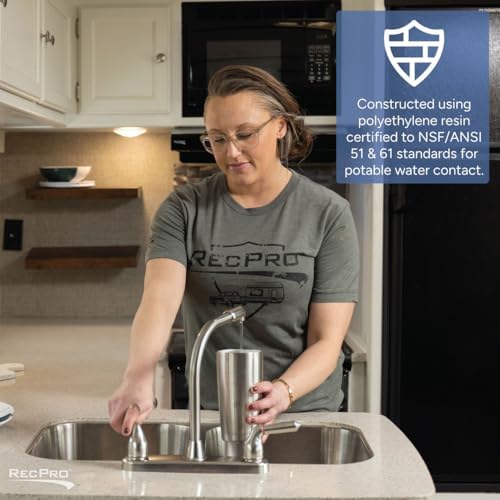 RecPro RV Fresh Water Tank 16 Gallon for Drinking and Potable Water   24 x 10 x 15 5   Fresh or Gray Water Plastic Storage   Made in America