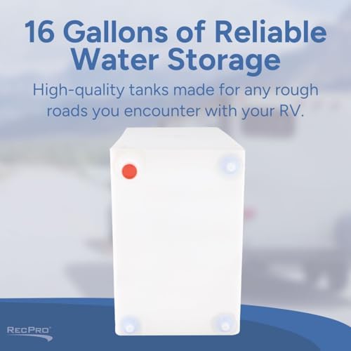 RecPro RV Fresh Water Tank 16 Gallon for Drinking and Potable Water   24 x 10 x 15 5   Fresh or Gray Water Plastic Storage   Made in America