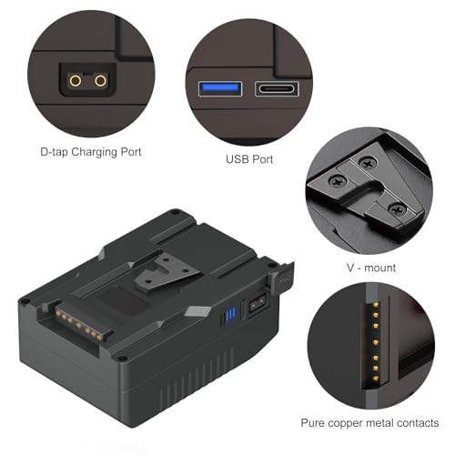 Rechargeable 15000mAh/222W Mini V Mount/V Lock Battery  14 8V Li ion Battery for Camera  Camcorder  Video Light  Compatible with XDCAM  Digital Cinema Cameras and Other Camcorders  Sony HDCAM