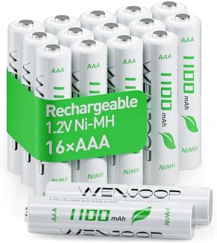 Rechargeable AAA Batteries 16 Pack  1100 mAh High Capacity NiMH AAA Rechargeable Batteries  Long Lasting 1 2V Low Self Discharge High Performance Triple AAA Batteries