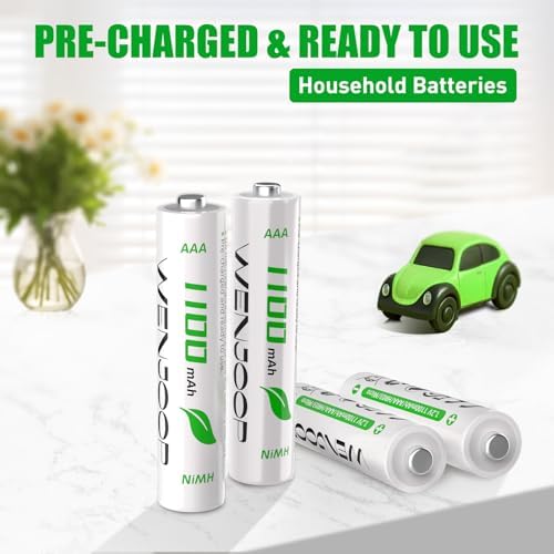 Rechargeable AAA Batteries 16 Pack  1100 mAh High Capacity NiMH AAA Rechargeable Batteries  Long Lasting 1 2V Low Self Discharge High Performance Triple AAA Batteries