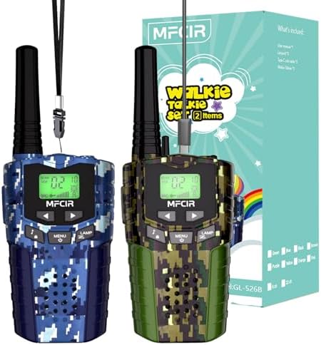 Rechargeable Kids Camouflage Walkie Talkies 3 Pack Long Range  48H Work 7D Standby  LED Flashlight Outdoor Camping Games Toys Gifts for 3 12 Year Old Ideal Birthday for Boys & Girls
