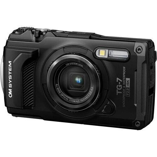 Reconditioned OM SYSTEM Tough TG 7 Waterproof Digital Camera Body  Black Edition
