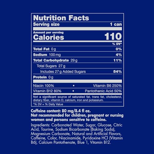 Red Bull Blue Edition Energy Drink  Blueberry  with 114mg Caffeine plus Taurine & B Vitamins  12 Fl Oz  Pack of 8 Cans